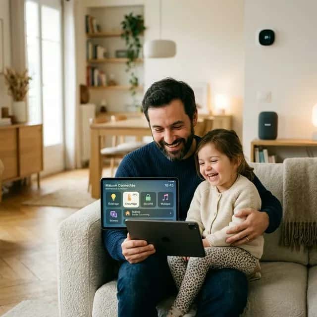 Famille utilisant le simulateur de garde alternée Custody Schedule